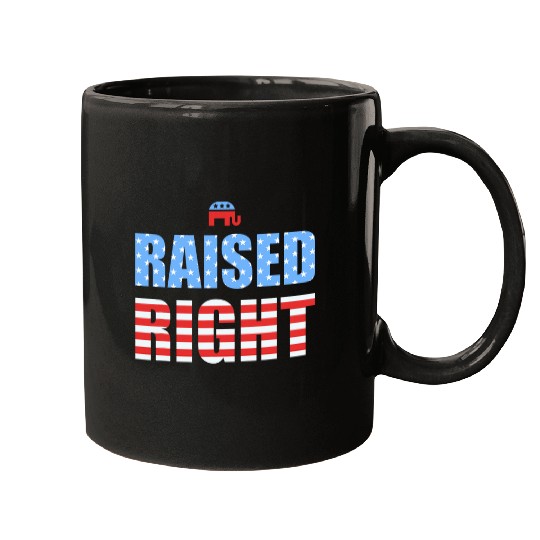 Elephant Pet Raised Right Republican Elephant Funny Conservative Vote Mugs