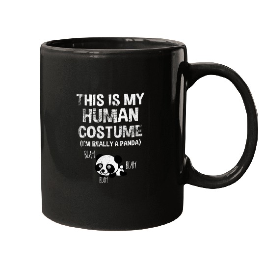 Panda Pet This is My Human Costume I m Really A Panda Halloween 2 Mugs