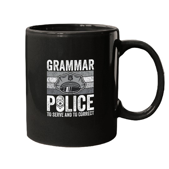 Grammar Police Men Women Kids Law Enforcement Cop Funny 1 Mugs