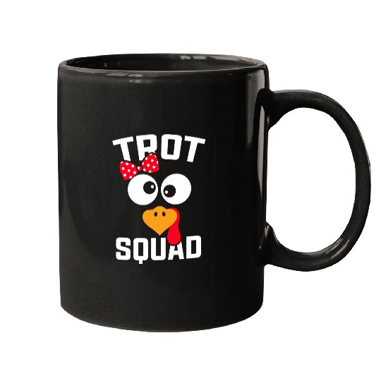 Funny Running Turkey Trot Squad Thanksgiving For Womens Girl Mugs