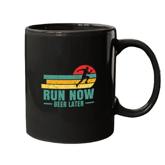 Beer Fun Run now beer later Runner Marathon Mugs