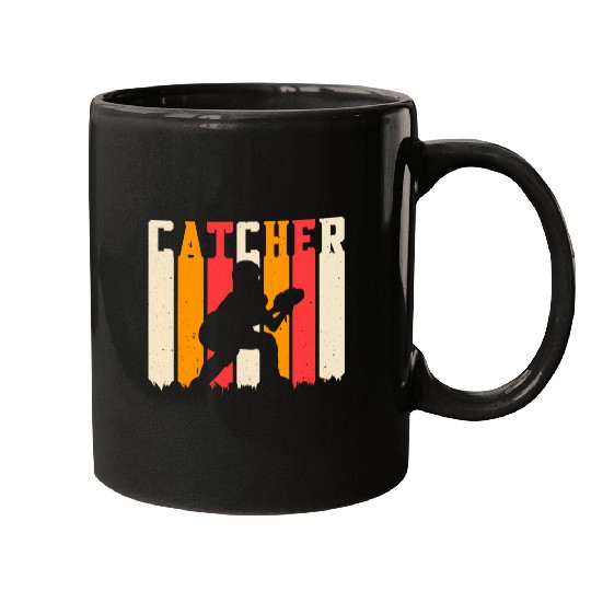 Retro Baseball Catcher Pitcher Baseball Lovers Game Coach Mugs