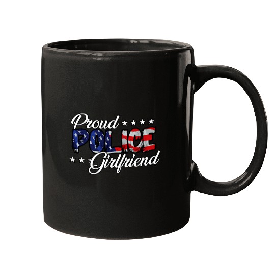 Flag Proud Police Girlfriend Mugs