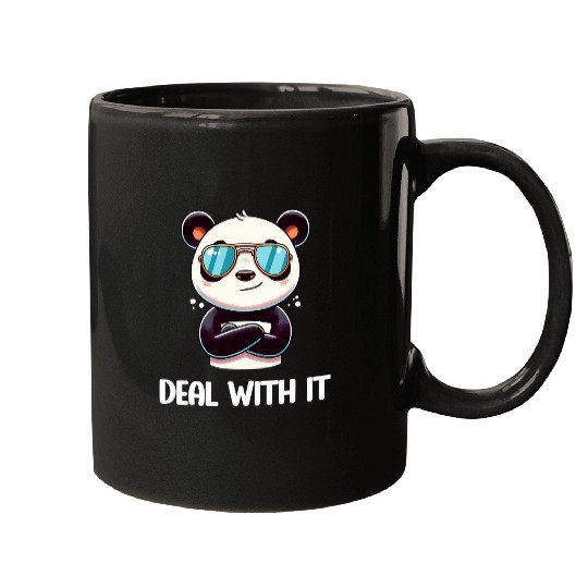 Panda Pet Cute Chibi Panda Deal With It Kids Boys Girls 1 Mugs