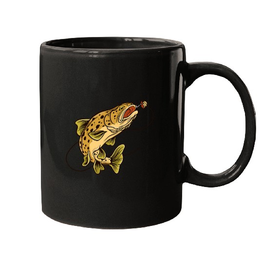 Discover Funny trout fishing graphic for men women children Mugs