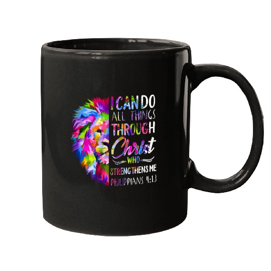 Lion Pet vintages Brave Religious Christian Men Lion Bible Verse Cross Mugs