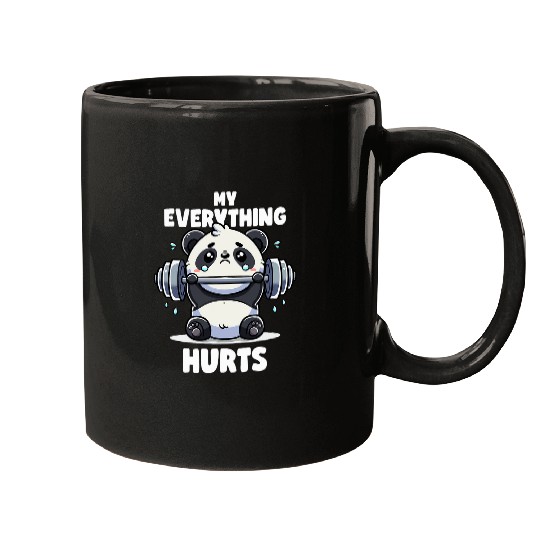Panda Pet My Everything Hurts Panda Lifting Gym Quotes Gym Fitness Mugs