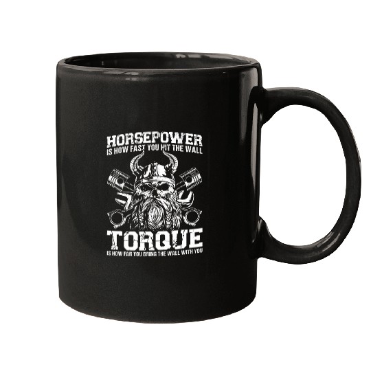 Horsepower Torque Car Mechanic Engineer Viking Mugs