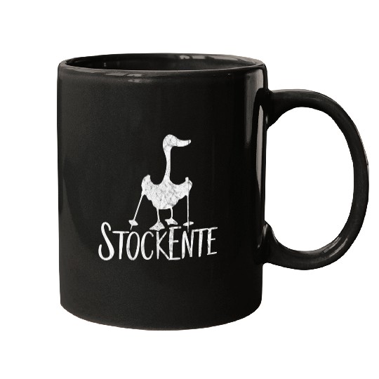 Duck Pet Mallard Duck Silhouette Sporty Funny Nordic Walking Mugs