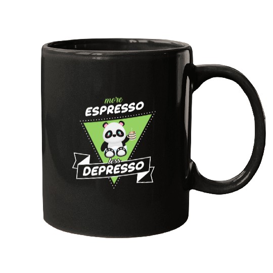 Panda Pet More Espresso Less Depresso Cute Panda Baby Coffee Mugs