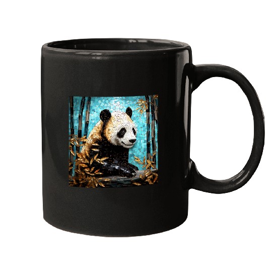 Panda Pet Aurora Essence Kintsugi Panda in Bamboo Tapestry Mugs