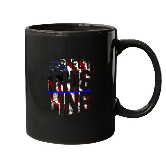 Police Job Cop Law Enforcement Officer Thin Blue Line Theme Mugs