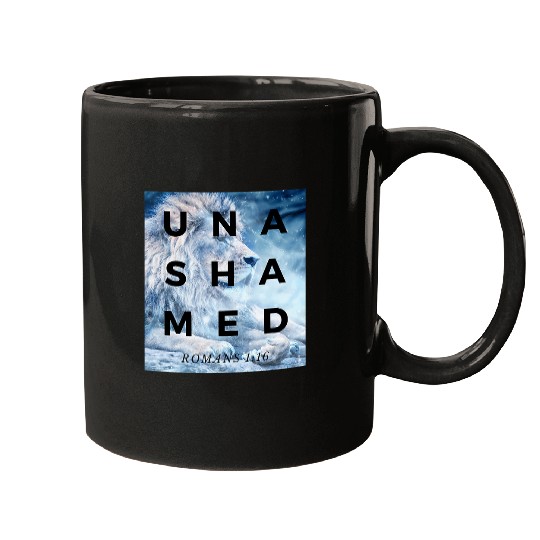 Lion Pet Unashamed 116 Lion of the Tribe of Judah Romans 085 Mugs