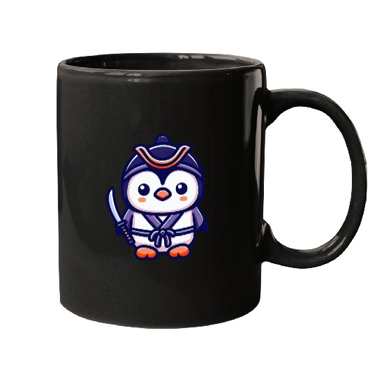 Penguin Pet Linux Samurai Ninja Penguin Programming Nerd Warrior Mugs