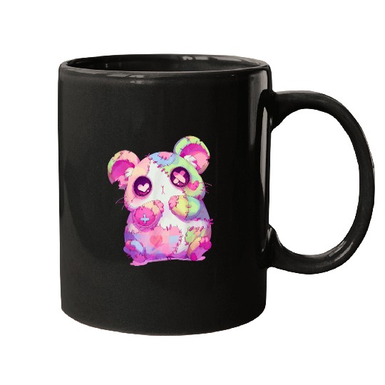Hamster Pet Kawaii Pastel Goth Creepy Cute Zombie Patchwork Hamster 1 Mugs