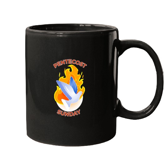 Renewal and Rebirth Flames of Pentecost Dove Mugs
