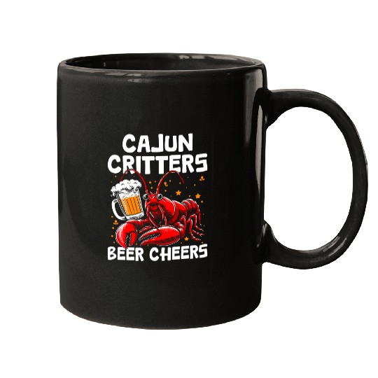 Beer Fun Cajun Crawfish Crayfish Boil Beer Drinking Beer Lover 6 Mugs