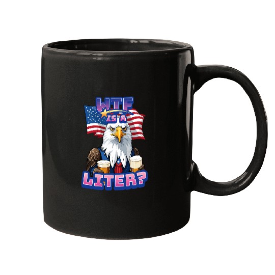 Beer Fun WTF Is Liter Eagle With Beer Funny Metric Pun Mugs