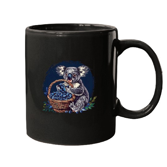 Koala Pet Blueberry Koala Bear Artwork Drawing Colourful Berry Fruit Mugs