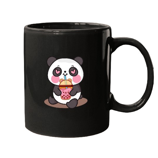 Panda Pet Kawaii Cute Panda Boba Tea Bubble Tea Anime Gift Girls Teens Mugs
