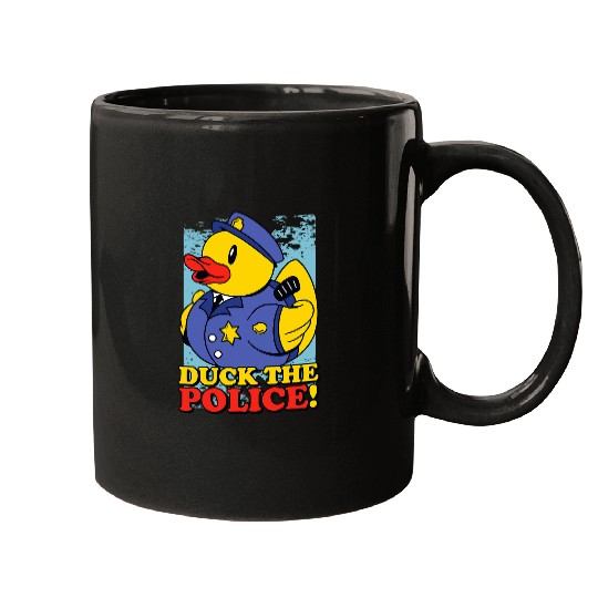 Funny Rubber Duckie Duck The Police Taking A Bath Mugs