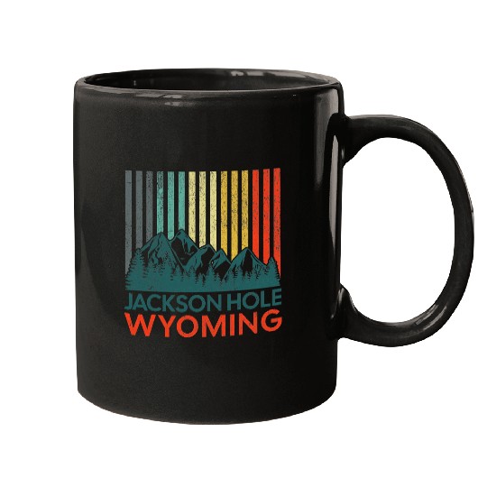 Jackson Hole Wyoming Nature Hiking Outdoors Retro Mugs