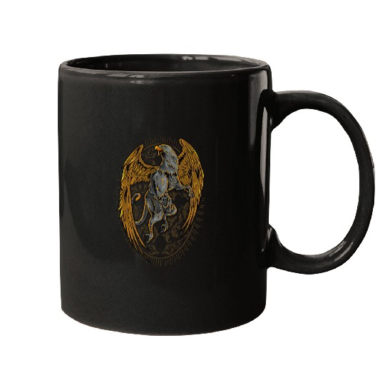 Lion Pet Mythical Creatures Gryphon Half Lion Half Eagle Mugs
