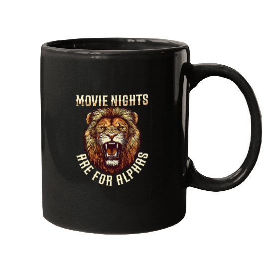 Lion Pet Movie Nights Are for Alphas Lion Leadership Mugs