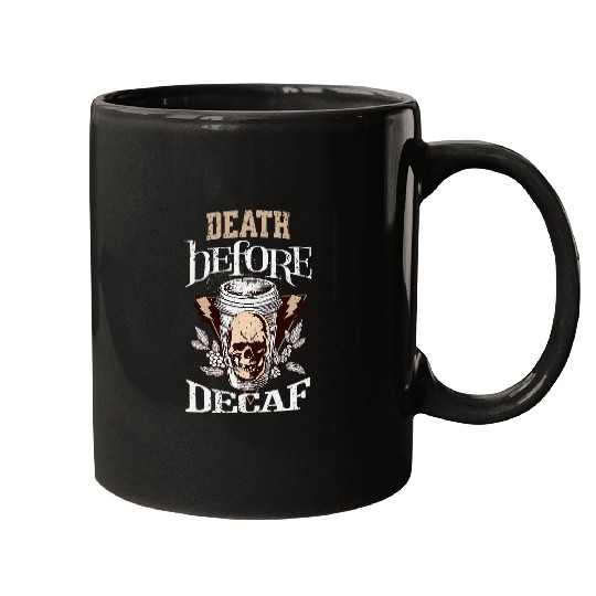 Coffee Fun Death Before Decaf Coffee 3 Mugs