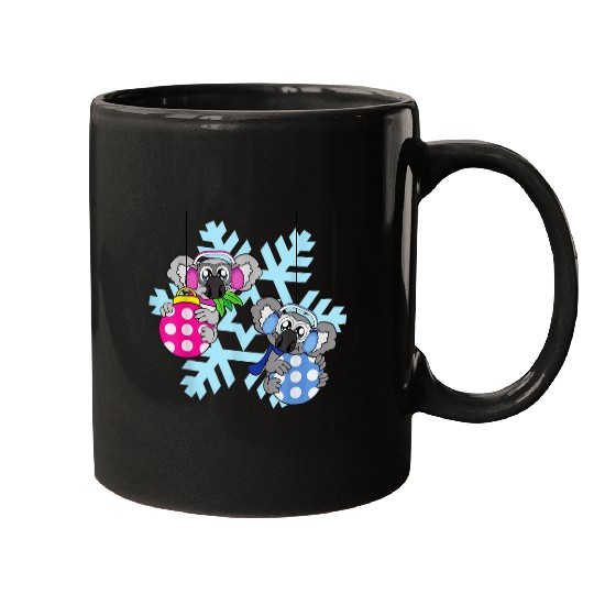 Koala Pet bear Christmas Balls Winter Snowflake Snow Mugs