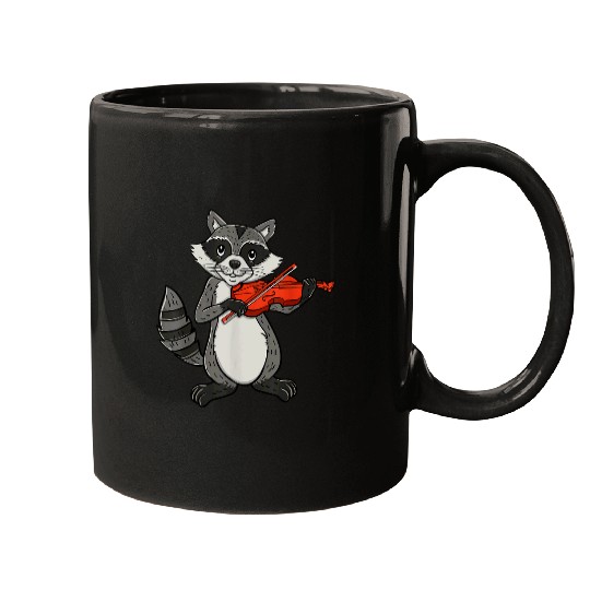 Raccoon Pet Playing Violin Mugs