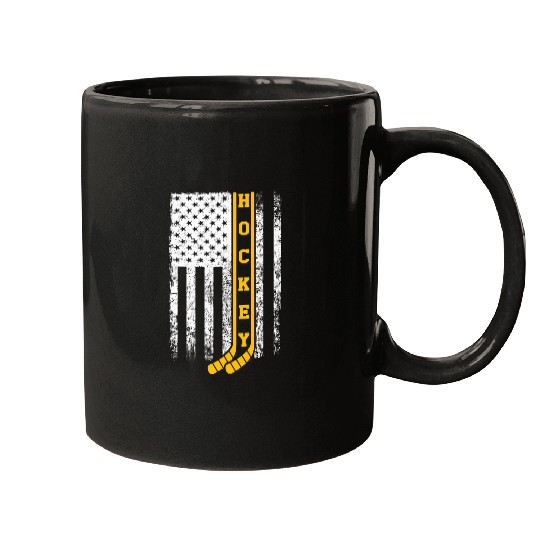Discover Hockey Flag Patriotic Field Hockey Player Coach Mugs
