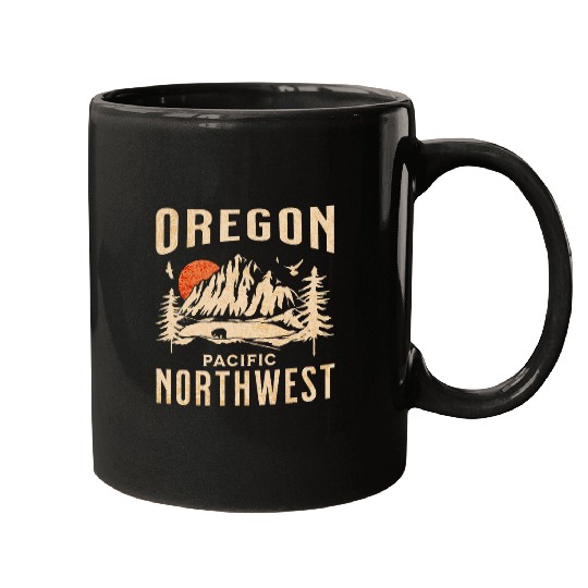 Bear Pet Retro vintages Oregon OR Pacific Northwest Mountains Bear Mugs