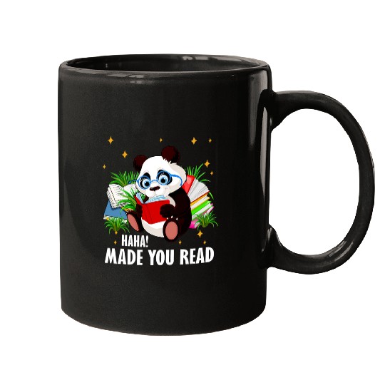 Panda Pet Cute Haha Made You Read Teacher Panda April Fools Day Mugs