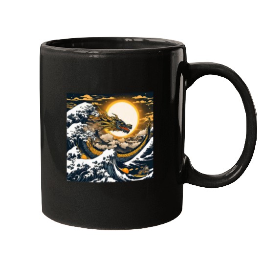 Dragon Pet The year of the Dragon Great wave Chinese New year Mugs