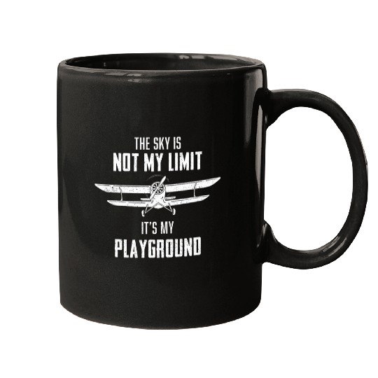 Sky Plane Is My Playground Pilot Joke Aviation Interest Mugs