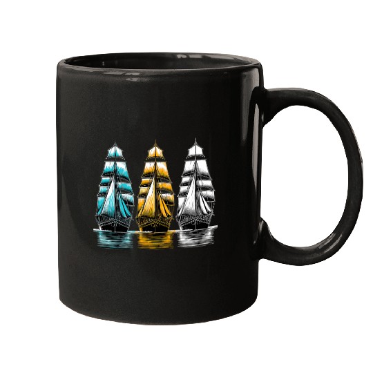 Sailing Ships s I saw three ships Christmas Carol Mugs