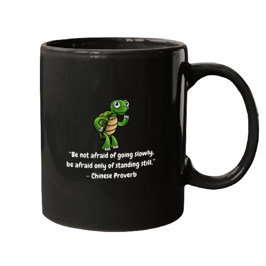 Owl Pet cute turtle be not afraid of going slowly chinese proverb Mugs