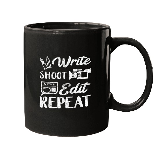 Journalist Write Shoot Edit Writer Video Cam Author Writing Mugs