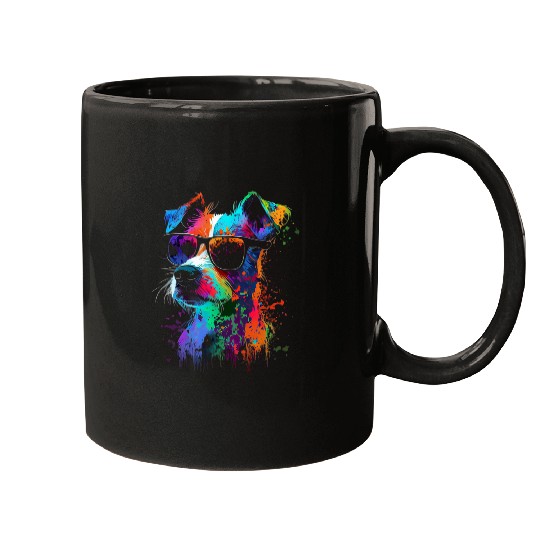 Jack Russell Terrier Walking Sunglasses Dogs Owner Mugs