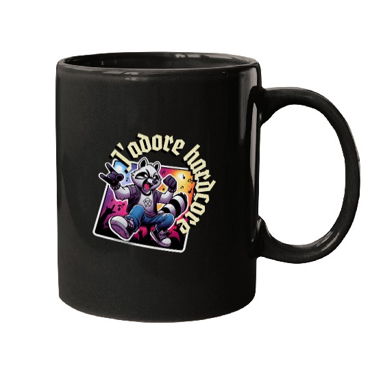 Raccoon Pet J adore I Adore Hardcore Cute Raccoon Hardcore Dancing Mugs