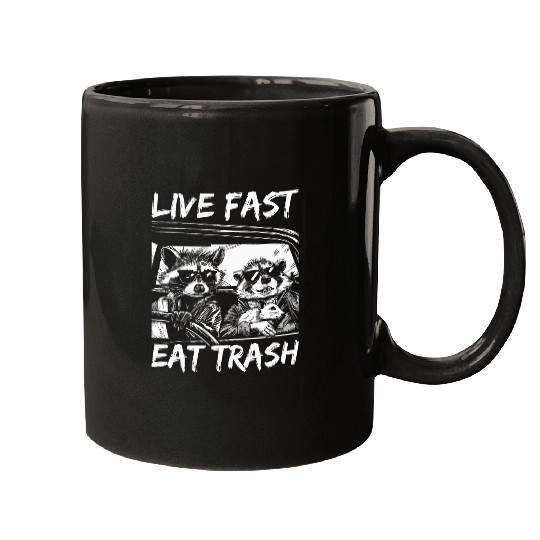 Raccoon Pet Rat Live Fast Eat Trash Street Cats Squad Mugs