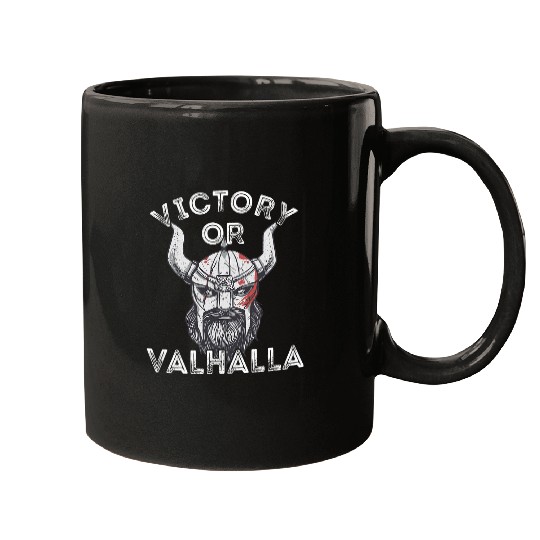 Victory Or Valhalla Viking Warrior Nordic Odin Pagan Mugs