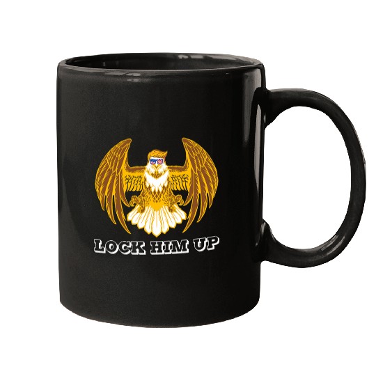 Lock Him Up Political US Trump eagless Flying Humor 2 Mugs