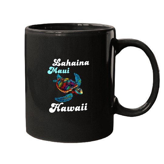 Turtle Pet Lahaina Maui North Shore Hawaii Floral Sea Turtle Vacation Mugs