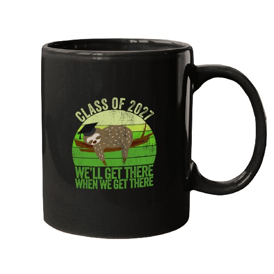 Sloth Pet Funny vintages 7th Grade Class Of 2027 Sloth Grow With Me Mugs