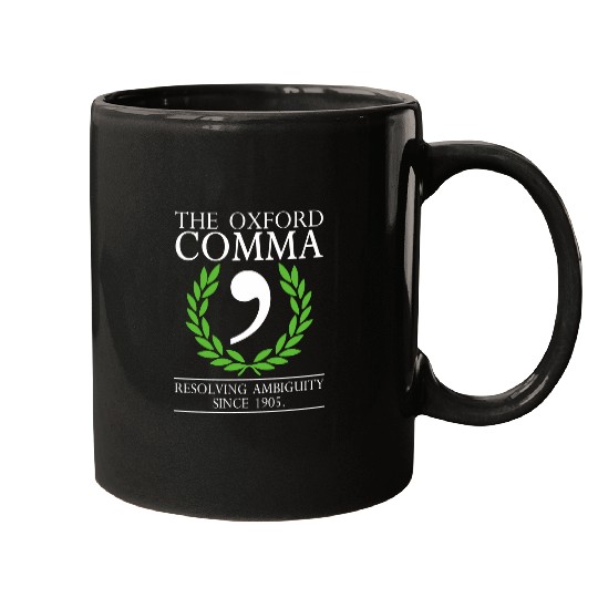 Oxford Comma Club Grammar Police Book Enthusiast Mugs