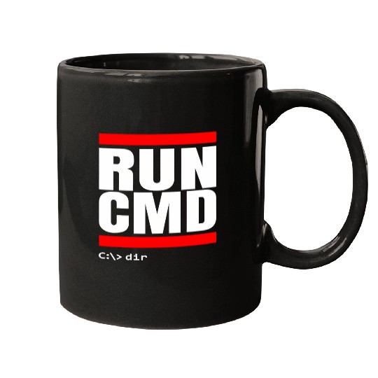 RUN CMD Command Line Shell IT Admin Nerd Geek Sysadmin dir Mugs