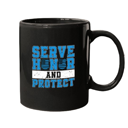 Serve Honor And Protect Law Enforcement Cop Police Officer Mugs