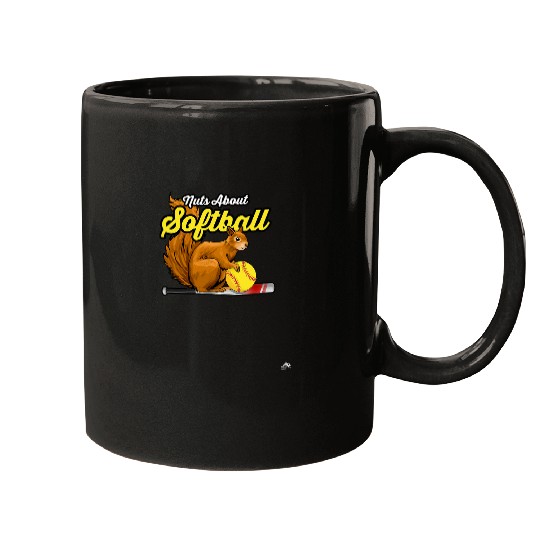 Squirrel Pet Nuts About Softball Squirrel Softball Team Mugs